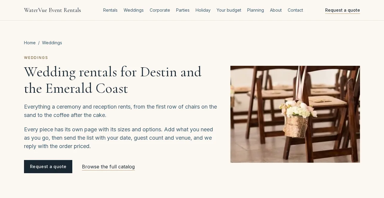 WaterVue Event Rentals wedding rentals hub
