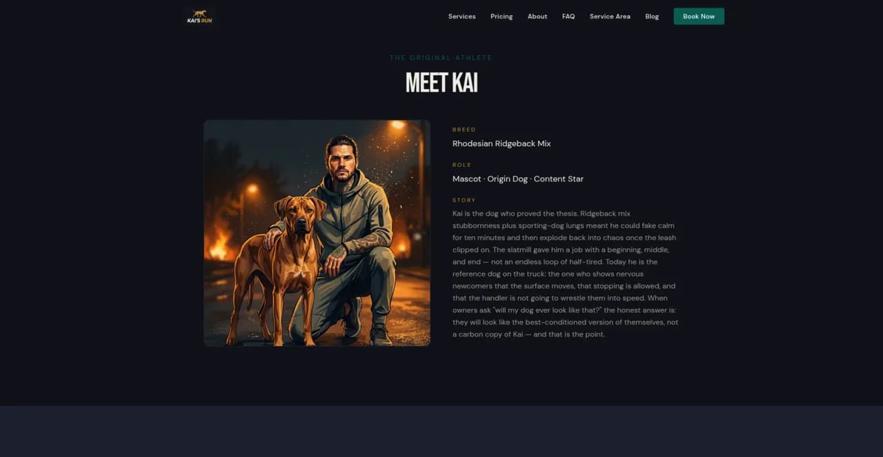 Kai's Run 'Meet Kai' about page